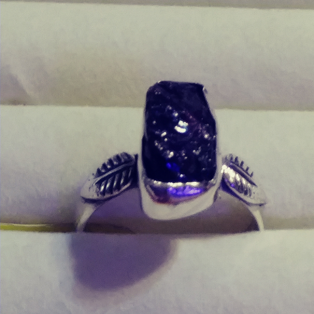 Nwt-Amethyst/Rough-Cut Sterling Polished Ring. (R,-5) Sz-7 Or 8/25-4